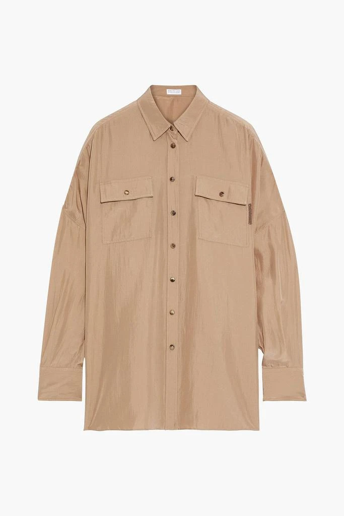 商品Brunello Cucinelli|Bead-embellished silk crepe de chine shirt,价格¥3110,第3张图片详细描述