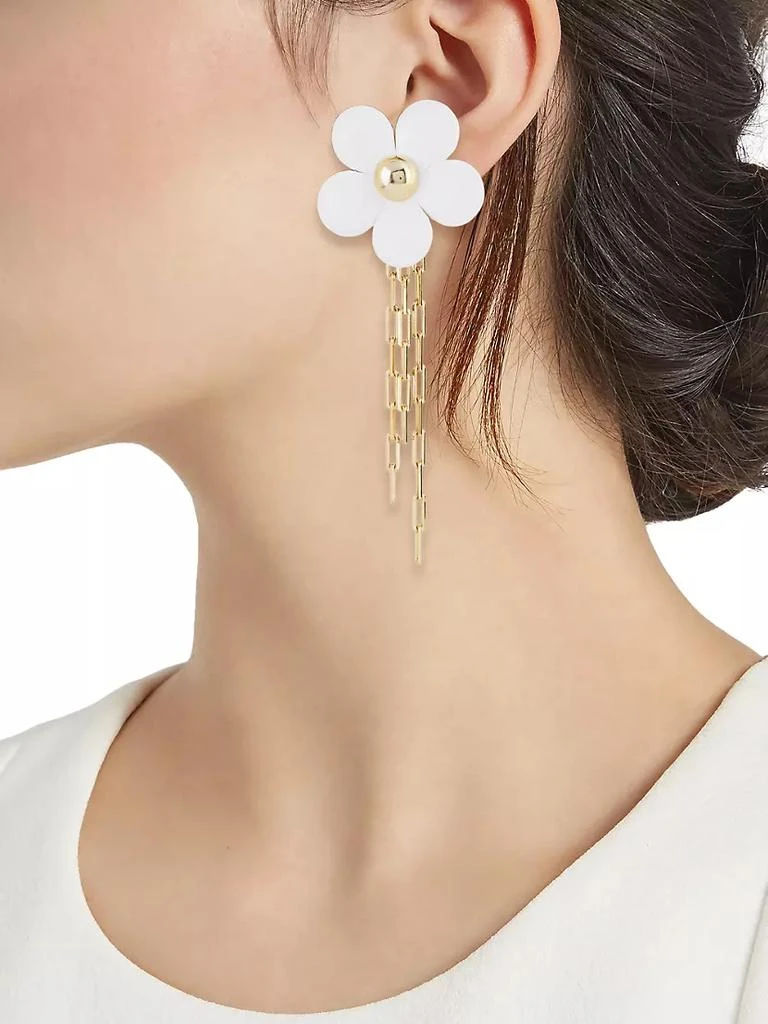 商品ROSANTICA|Primula Goldtone & Leather Flower Drop Earrings,价格¥1541,第2张图片详细描述