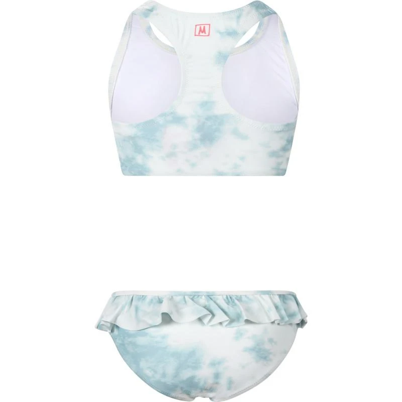 商品Munster|Tie dye ruffled bikini in blue and white,价格¥363,第1张图片