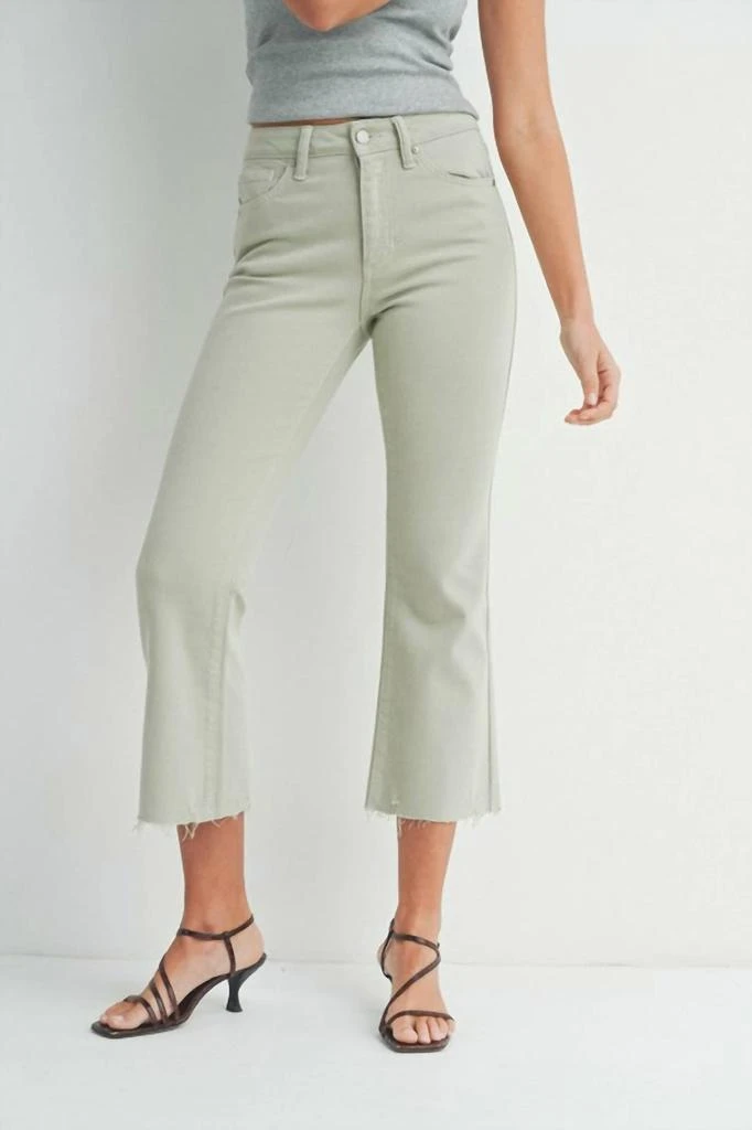 商品JBD.|High Rise Cropped Flare Jeans In Eucalyptus,价格¥465,第1张图片