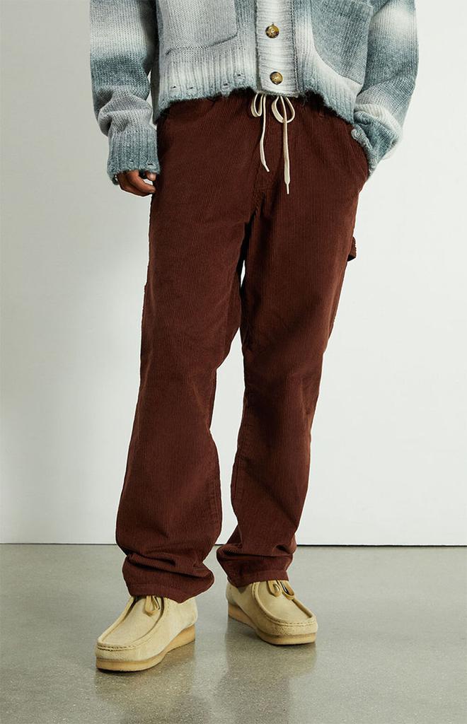 Brown Corduroy Drawstring Carpenter Pants商品第4张图片规格展示