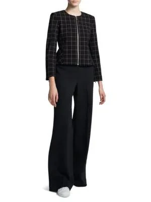 商品Theory|Grid Peplum Zip Jacket,价格¥867,第4张图片详细描述