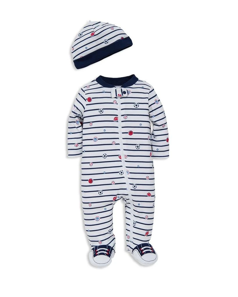 商品Little Me|Boys' Sports Star Footie & Hat Set - Baby,价格¥112,第1张图片