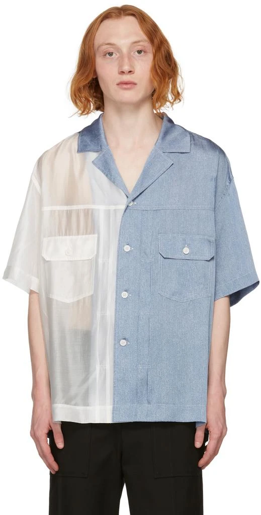 商品Feng Chen Wang|Blue & White Semi-Sheer Shirt,价格¥1350,第1张图片