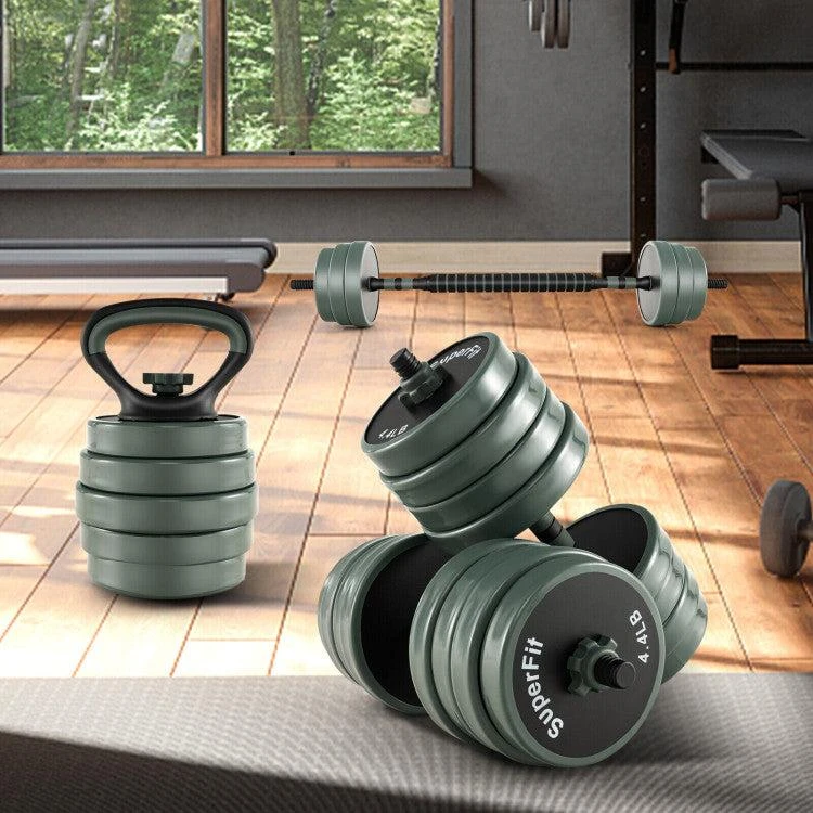 商品Hivvago|4 in 1 Adjustable Weight Dumbbell Set-Black & Gray,价格¥2222,第2张图片详细描述