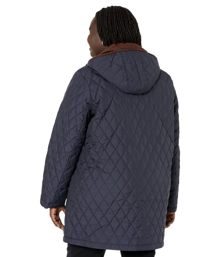 商品Ralph Lauren|Plus Size 3/4 Hooded Single Breasted Quilt Coat with Chest Patch,价格¥753,第2张图片详细描述