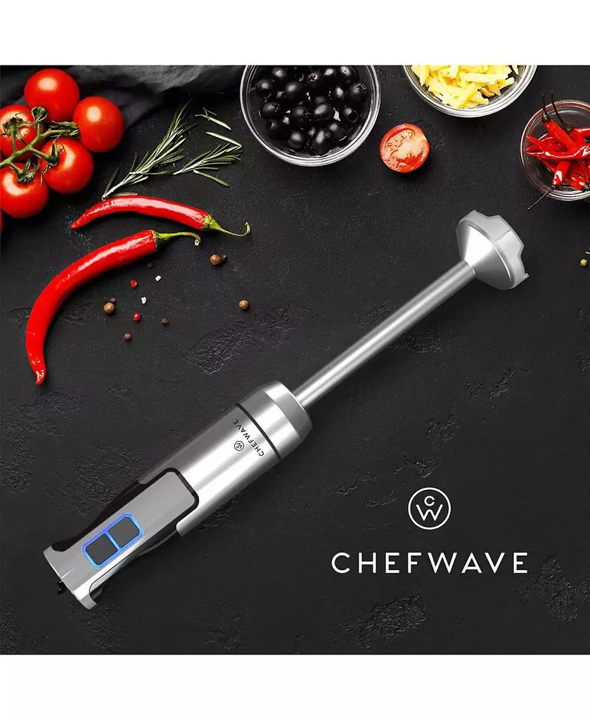 商品ChefWave|InterMix 500 Watt 9-Speed Immersion Multi-Purpose Hand Blender Heavy Duty with Immersion Depth Wands, Beaker, Whisk and Chopper Attachments,价格¥261,第3张图片详细描述