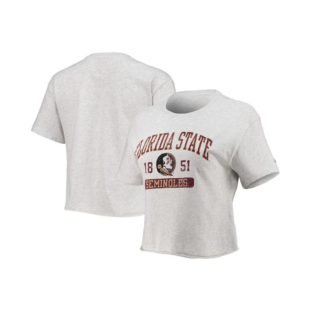 商品League Collegiate Wear|Women's Ash Florida State Seminoles Classic Clothesline Crop Top,价格¥102,第1张图片