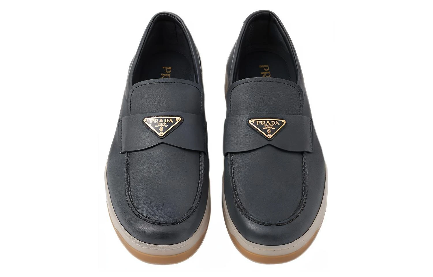 商品[国内直发] Prada|普拉达 羊皮革 羊皮革 舒适百搭 乐福鞋 男款 海蓝色,价格¥8028,第6张图片详细描述