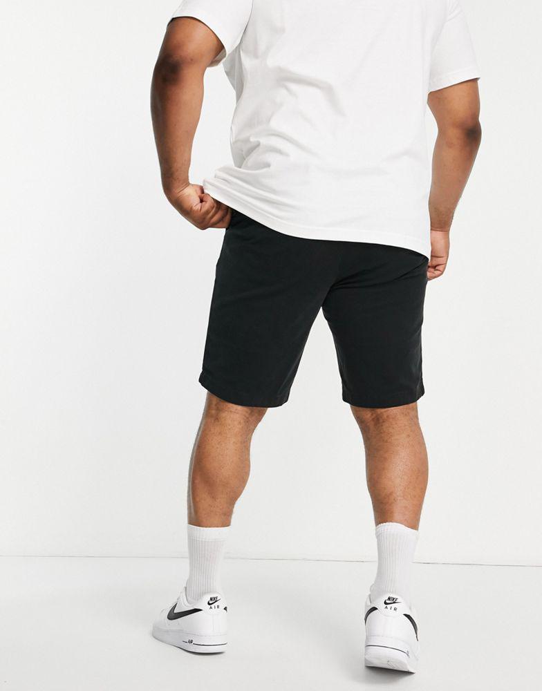 Calvin Klein Big & Tall garment dyed shorts with belt in black商品第4张图片规格展示