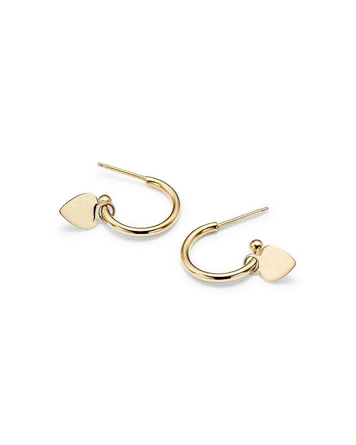 商品Moon & Meadow|14K Yellow Gold Small Dangling Heart Hoop Earrings - 100% Exclusive,价格¥1645,第4张图片详细描述