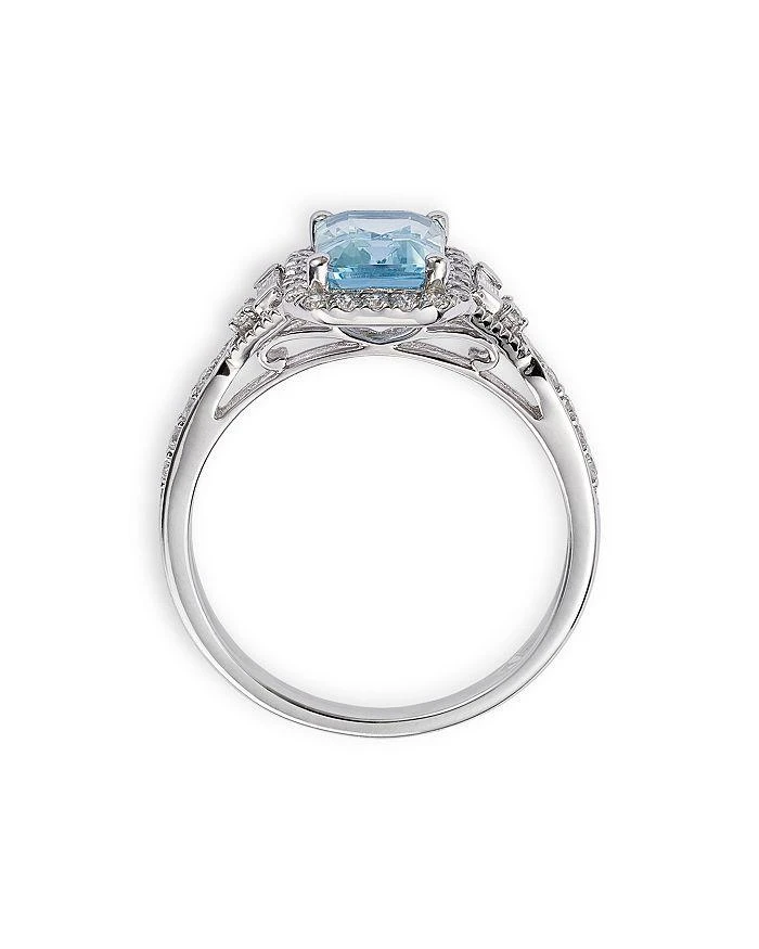 商品Bloomingdale's|Aquamarine & Diamond Halo Ring in 14K White Gold,价格¥8521,第5张图片详细描述