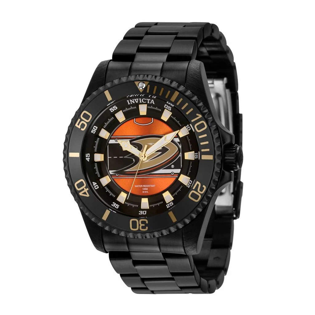 商品Invicta|Invicta Men's Quartz Watch - NHL Anaheim Ducks Black and Orange Dial Steel | 42257,价格¥648,第1张图片