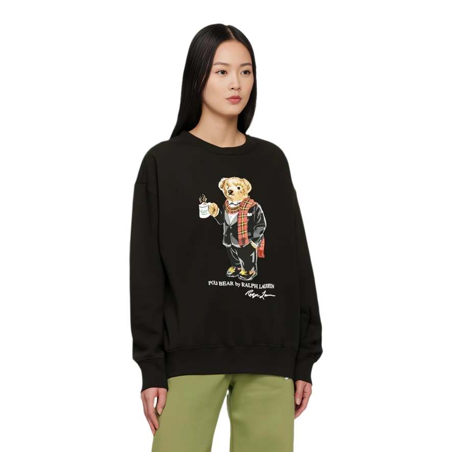 商品[国内直发] Ralph Lauren|小熊印花圆领套头卫衣 女款 黑色,价格¥874,第10张图片详细描述