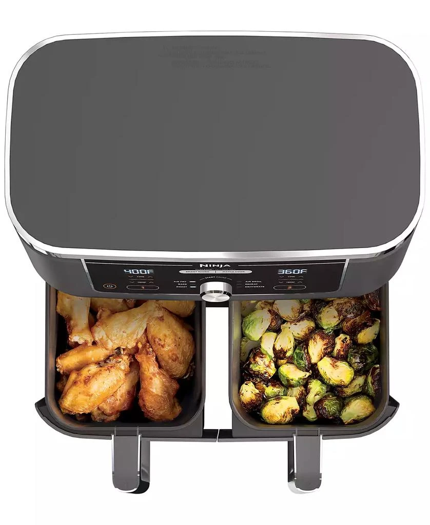 商品Ninja|Foodi® DZ401 6-in-1 10-qt. XL 2-Basket Air Fryer with DualZone™ Technology- Air Fry, Broil, Roast, Dehydrate, Reheat and Bake, Family Sized,价格¥1518,第3张图片详细描述