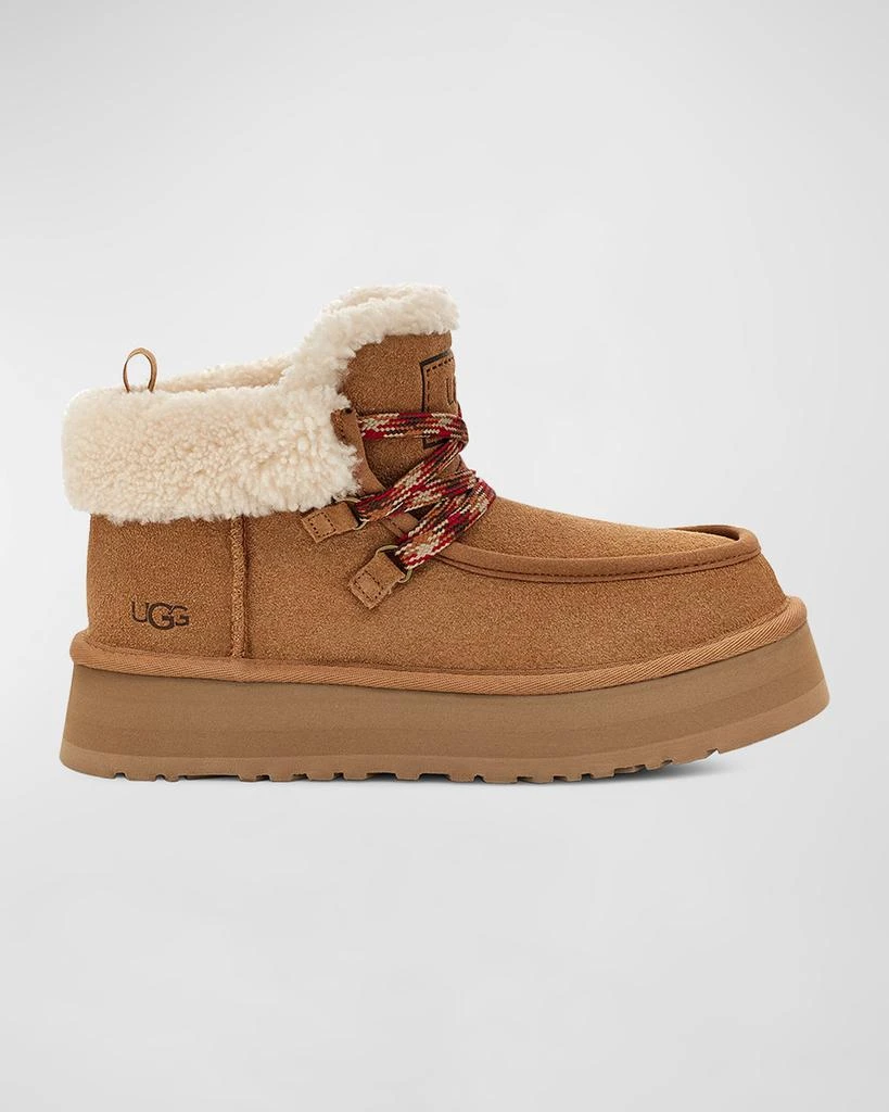 商品UGG|Funkarra Suede Shearling Lace-Up Booties,价格¥1094,第1张图片