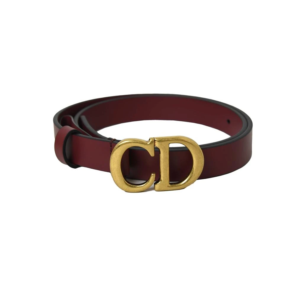 商品Dior|Dior CD Leather Belt Gold Buckle Red,价格¥5057,第1张图片