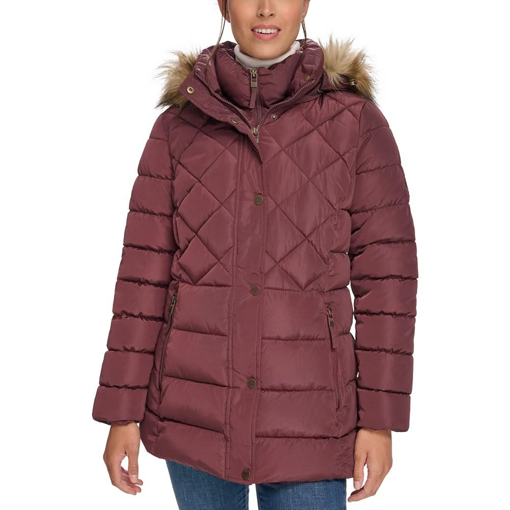 商品Tommy Hilfiger|Women's Bibbed Faux-Fur-Trim Hooded Puffer Coat, Created for Macy's,价格¥967,第1张图片