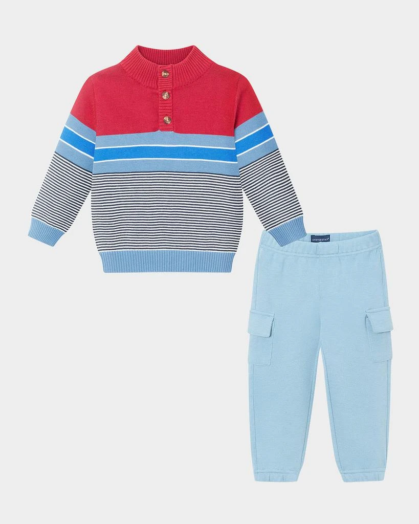 商品Andy & Evan|Boy's Striped Sweater & Joggers Set, Size Newborn-24M,价格¥418,第1张图片