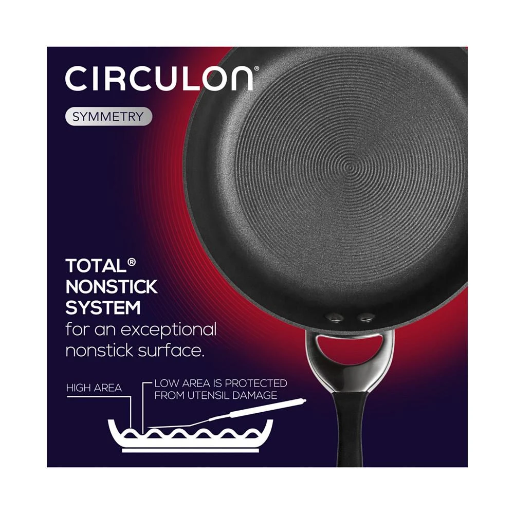 商品Circulon|Symmetry Hard-Anodized Nonstick Weeknight Cookware Induction Pots and Pans Set, 4-Piece, Black,价格¥873,第5张图片详细描述