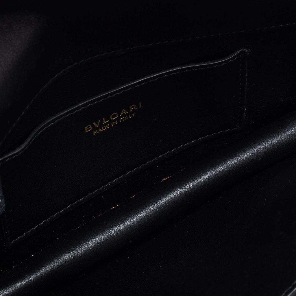 Bvlgari Black Leather Flap Crossbody Bag商品第7张图片规格展示