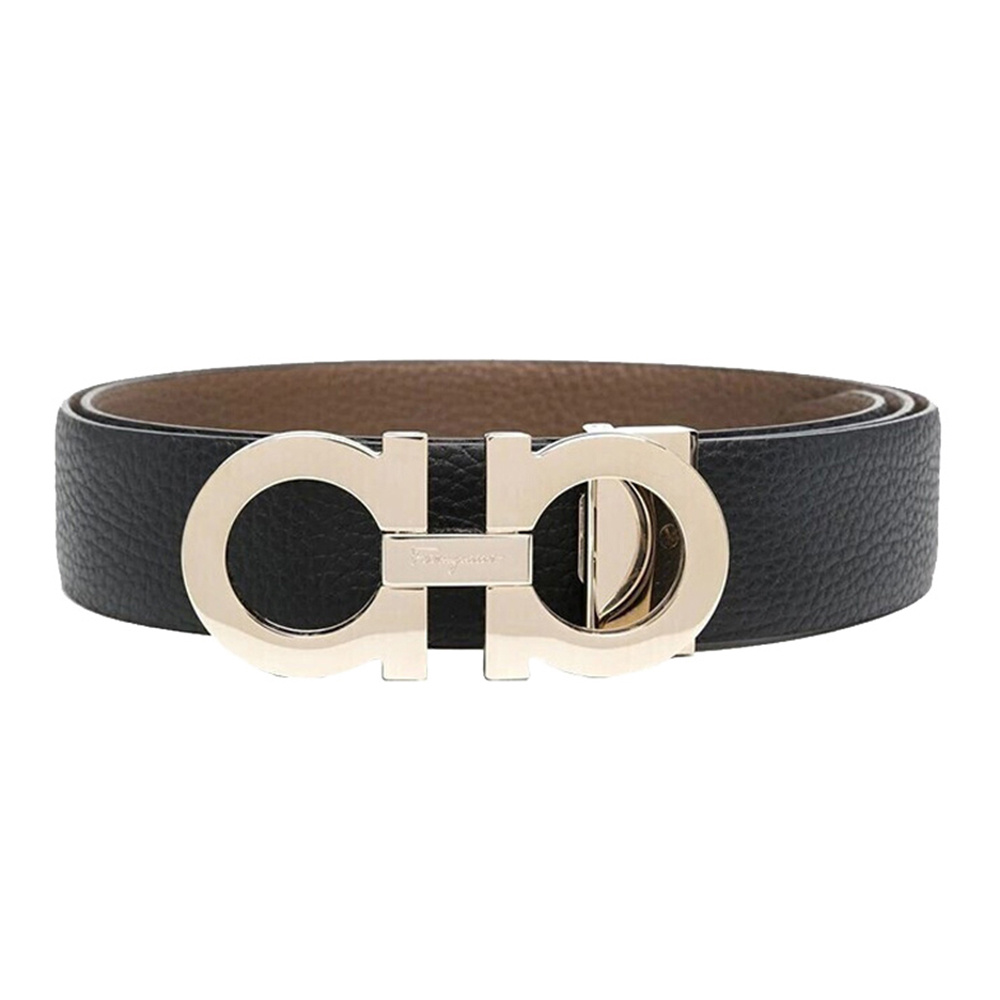 商品Salvatore Ferragamo|SALVATORE FERRAGAMO 菲拉格慕 男士黑色腰带 67-0017-742541【包装随机，部分无包装盒】,价格¥2905,第1张图片