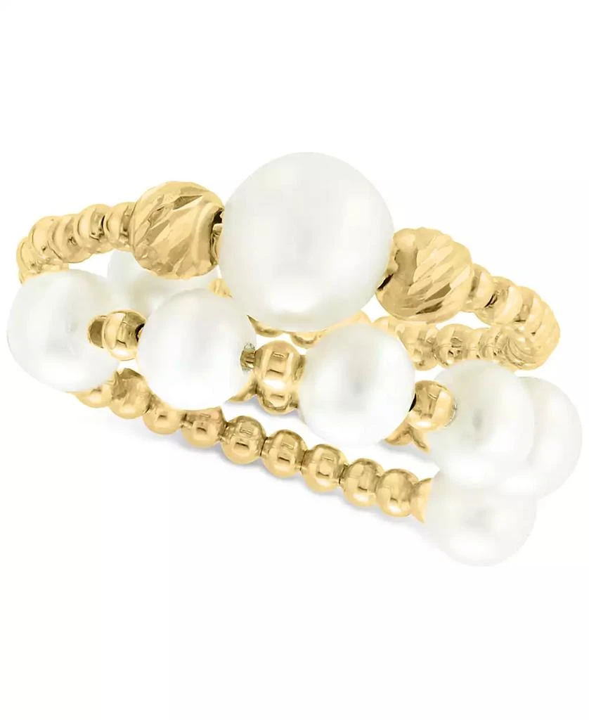 商品Effy|EFFY® Cultured Freshwater Pearl (4-1/2 - 7mm) Beaded Coil Ring in 14k Gold,价格¥1589,第3张图片详细描述