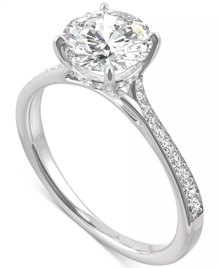 商品Charles & Colvard|Moissanite Engagement Ring (1-5/8 ct. t.w. DEW) in 14k White Gold,价格¥9793,第2张图片详细描述