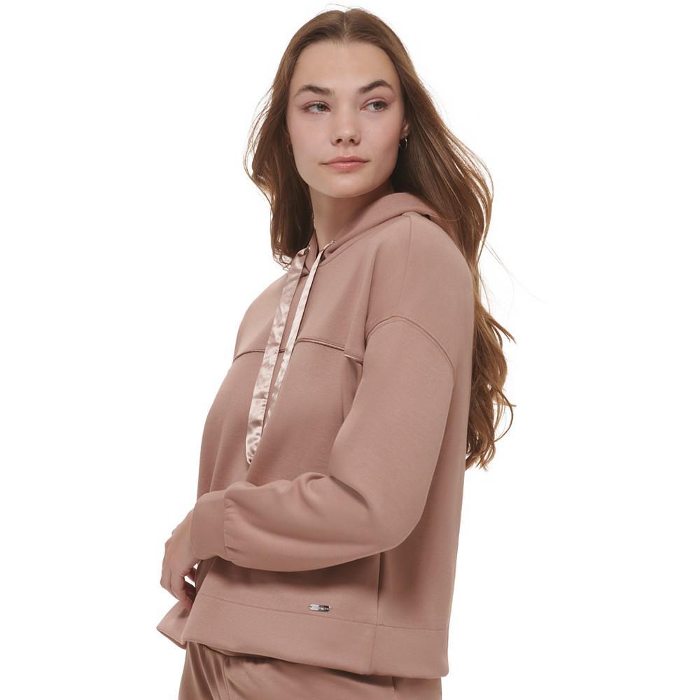 商品Calvin Klein|Women's Satin Drawstring Hooded Sweatshirt,价格¥337,第5张图片详细描述