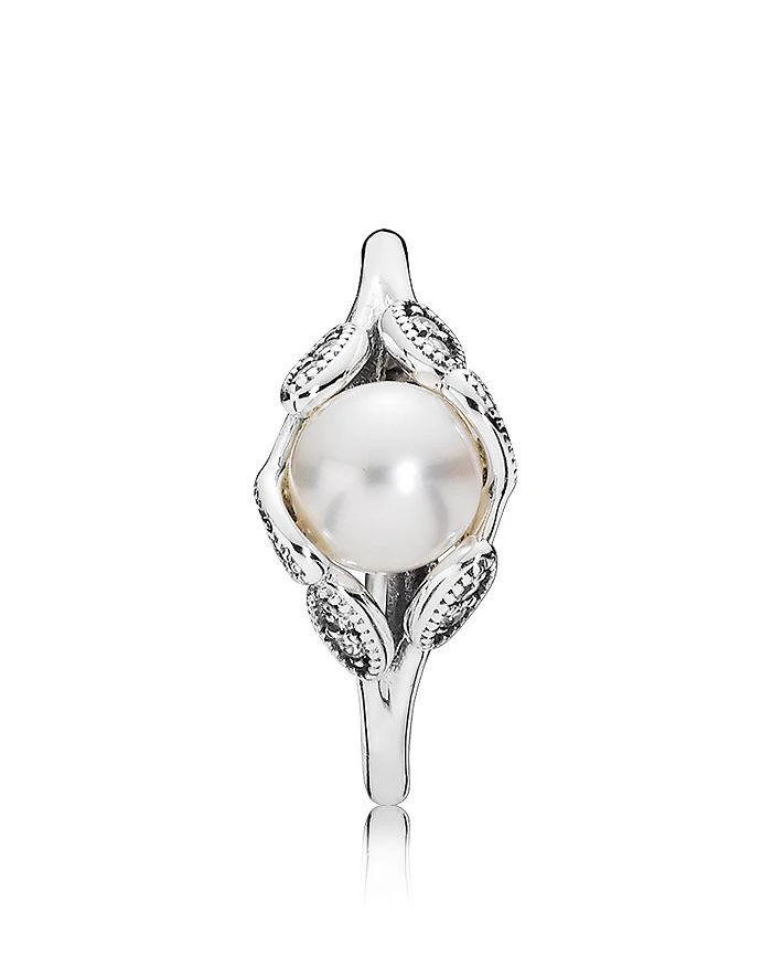 商品PANDORA|戒指 - 纯银，方晶锆石及养殖淡水珍珠光叶,价格¥467,第2张图片详细描述