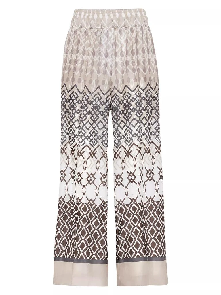 商品Brunello Cucinelli|Silk Ethnic Print Pong&eacute;e Loose Pyjama Trousers,价格¥27684,第1张图片