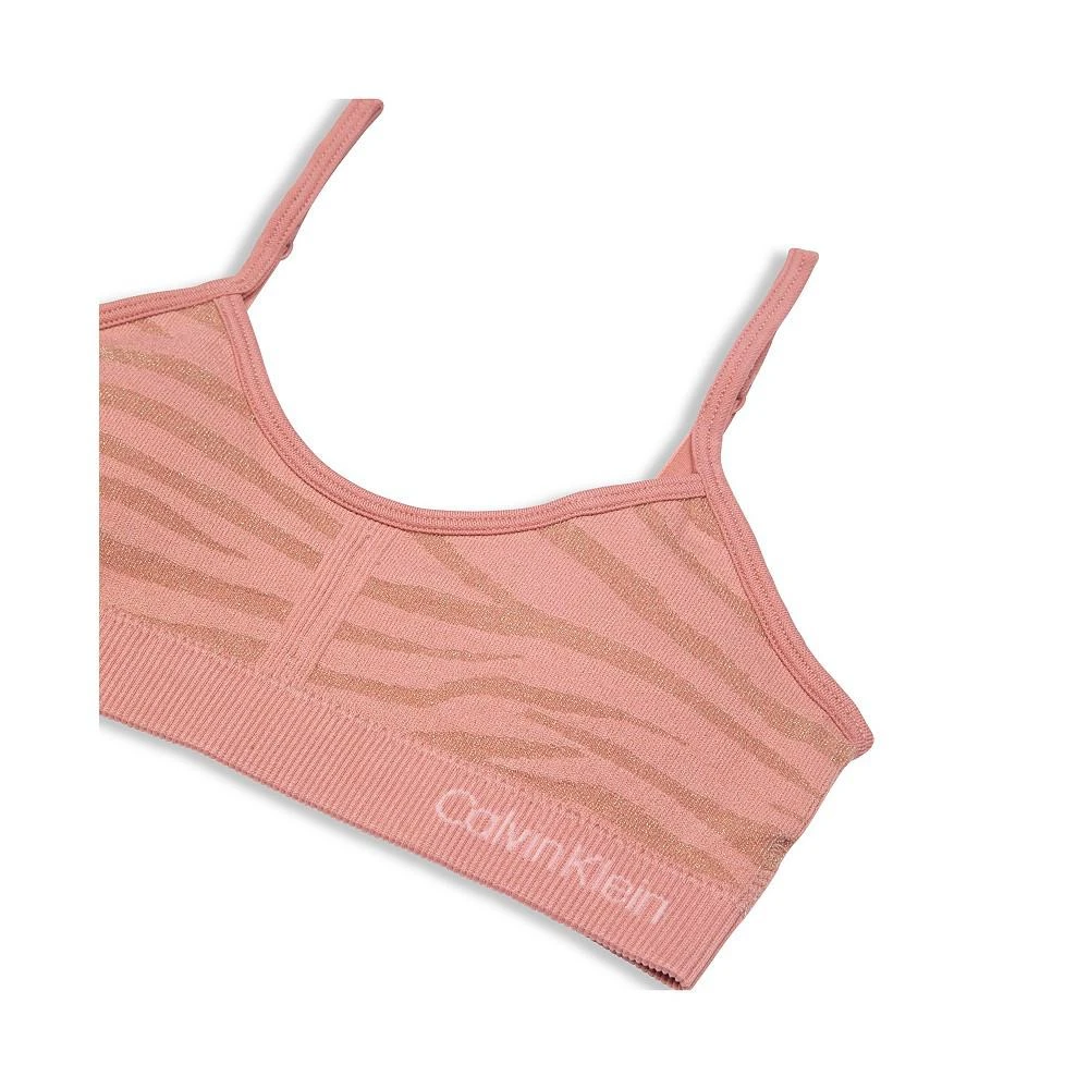 商品Calvin Klein|Big Girls Printed Rushed Seamless Crop Bra,价格¥59,第3张图片详细描述