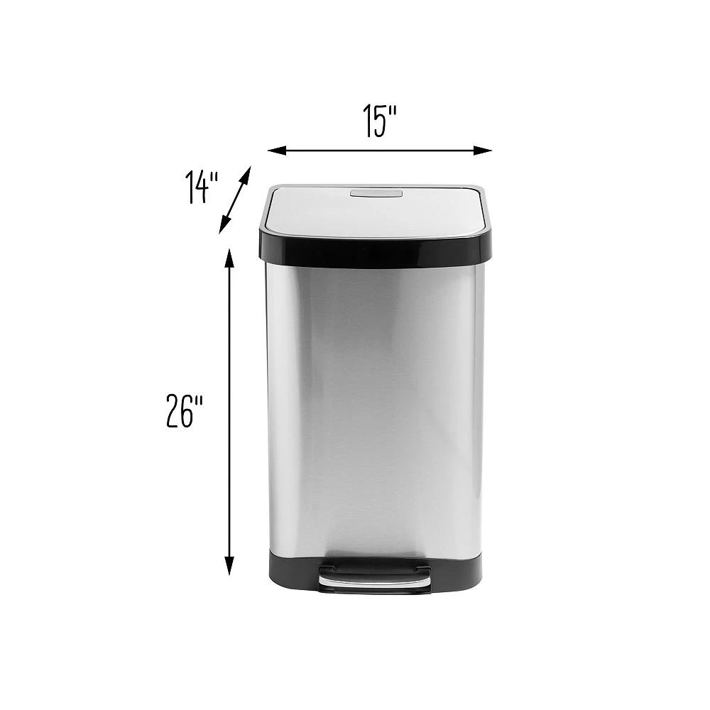 商品Honey Can Do|Large Stainless Steel Step Trash Can with Lid,价格¥1635,第2张图片详细描述
