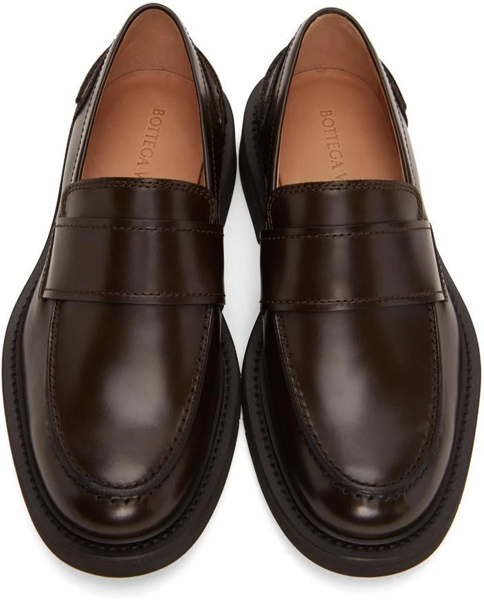 商品Bottega Veneta|Brown Rubber Sole Loafers,价格¥6408,第5张图片详细描述