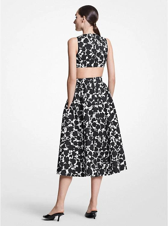 商品Michael Kors|Floral Cotton and Silk Faille Cutout Dress,价格¥6279,第2张图片详细描述