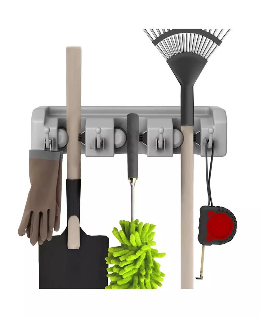 商品Trademark Global|Shovel, Rake and Tool Holder with Hooks - Wall Mounted organizer 2 Pack by Stalwart,价格¥157,第1张图片