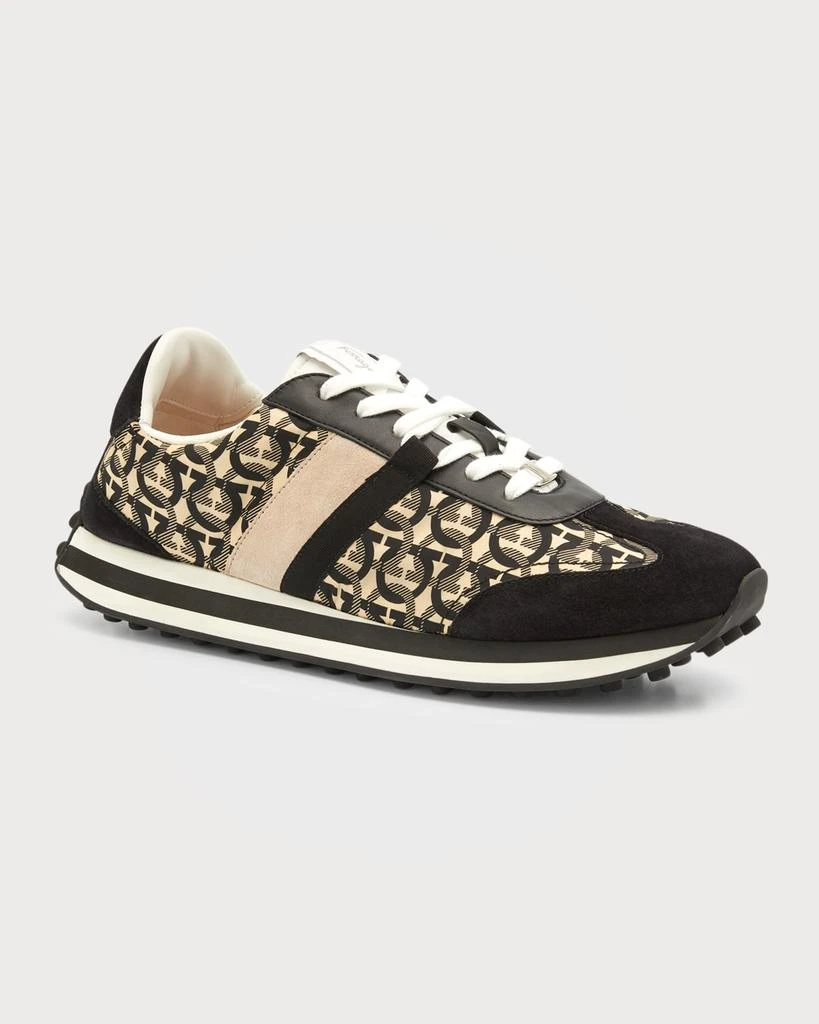 商品Salvatore Ferragamo|Unisex Iulio Gancini-Printed Textile Low-Top Sneakers,价格¥2425,第4张图片详细描述