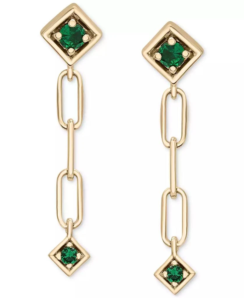 3-Pc. Set Lab-Grown Multi-Gemstone Linear Chain Drop Earrings (1-1/5 ct. t.w.) in 14k Gold-Plated Sterling Silver 商品