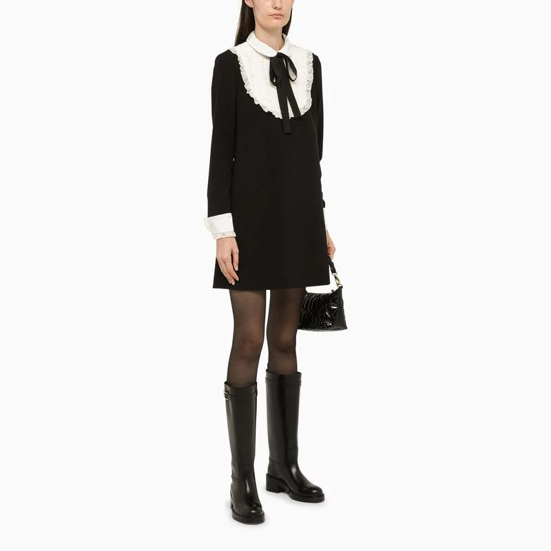 商品RED Valentino|Short black dress with lace dickey,价格¥2447,第2张图片详细描述