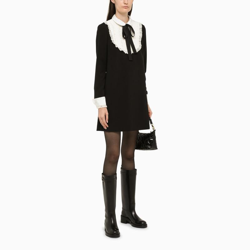 商品RED Valentino|Short black dress with lace dickey,价格¥4046,第4张图片详细描述