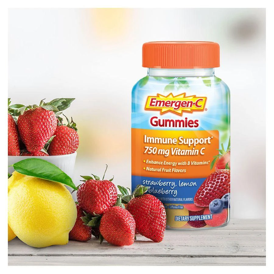 Immune Support Gummies with 500 mg Vitamin C, Folic Acid, and B Vitamins Strawberry, Lemon, Blueberry 商品