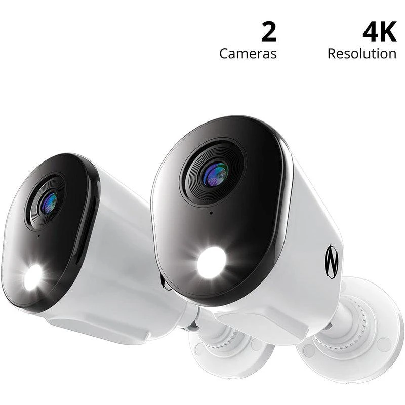 商品Night Owl|Wired 4K Deterrence Security Cameras With 2-Way Audio 2 Pack,价格¥1300,第1张图片