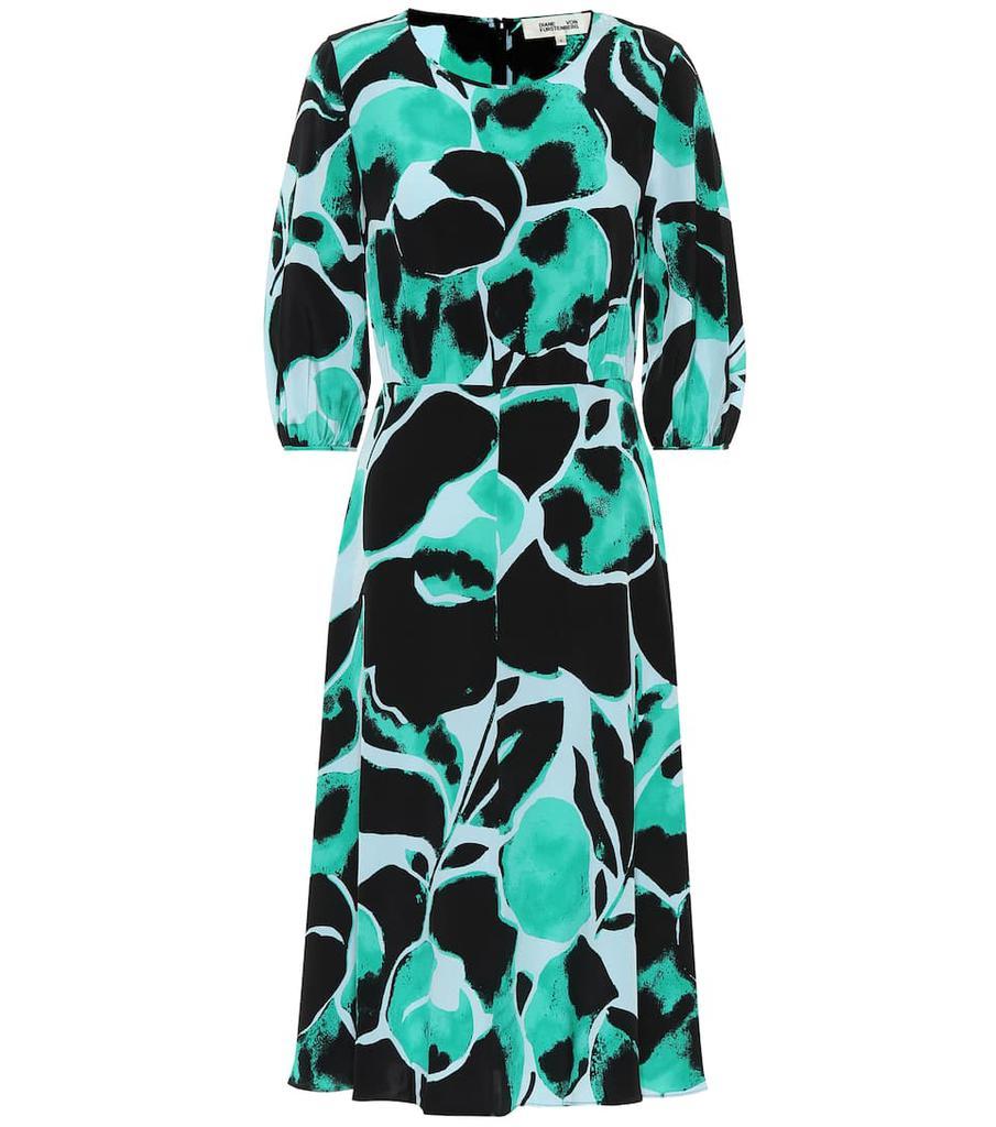 商品Diane von Furstenberg|印花真丝斜纹布中长连衣裙,价格¥2237,第1张图片