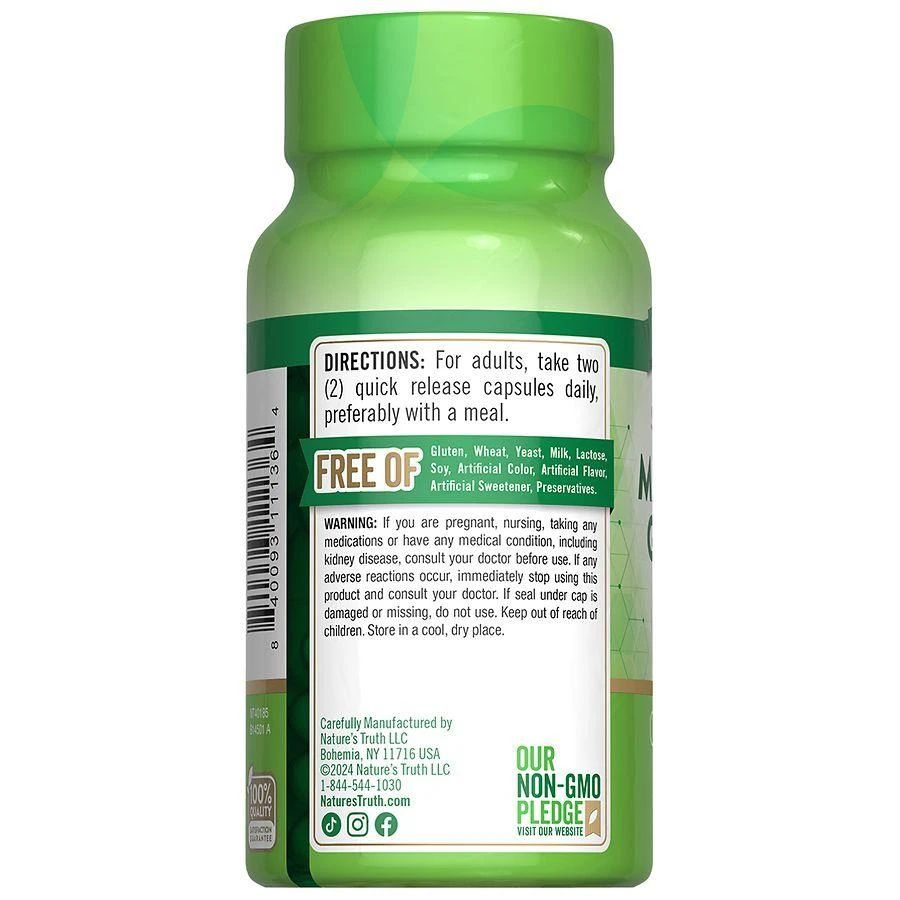 商品Nature's Truth|Magnesium Glycinate Capsules,价格¥119,第2张图片详细描述