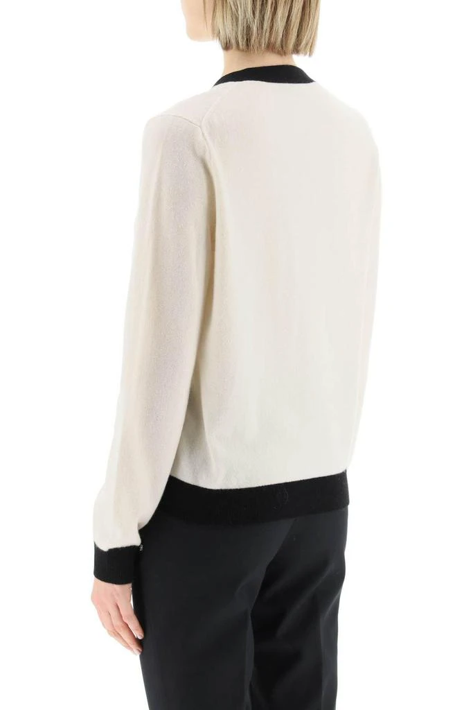 商品Tory Burch|CASHMERE CARDIGAN WITH CONTRAST TRIMMINGS,价格¥3185,第4张图片详细描述