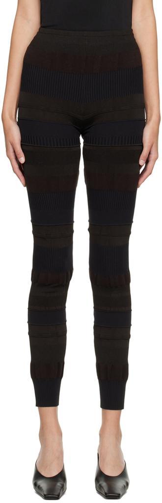 商品Acne Studios|Black & Brown Textured Rib Leggings,价格¥701,第1张图片