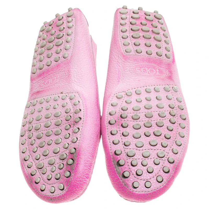 Tod's Pink Leather Penny Slip On Loafers Size 37.5 商品