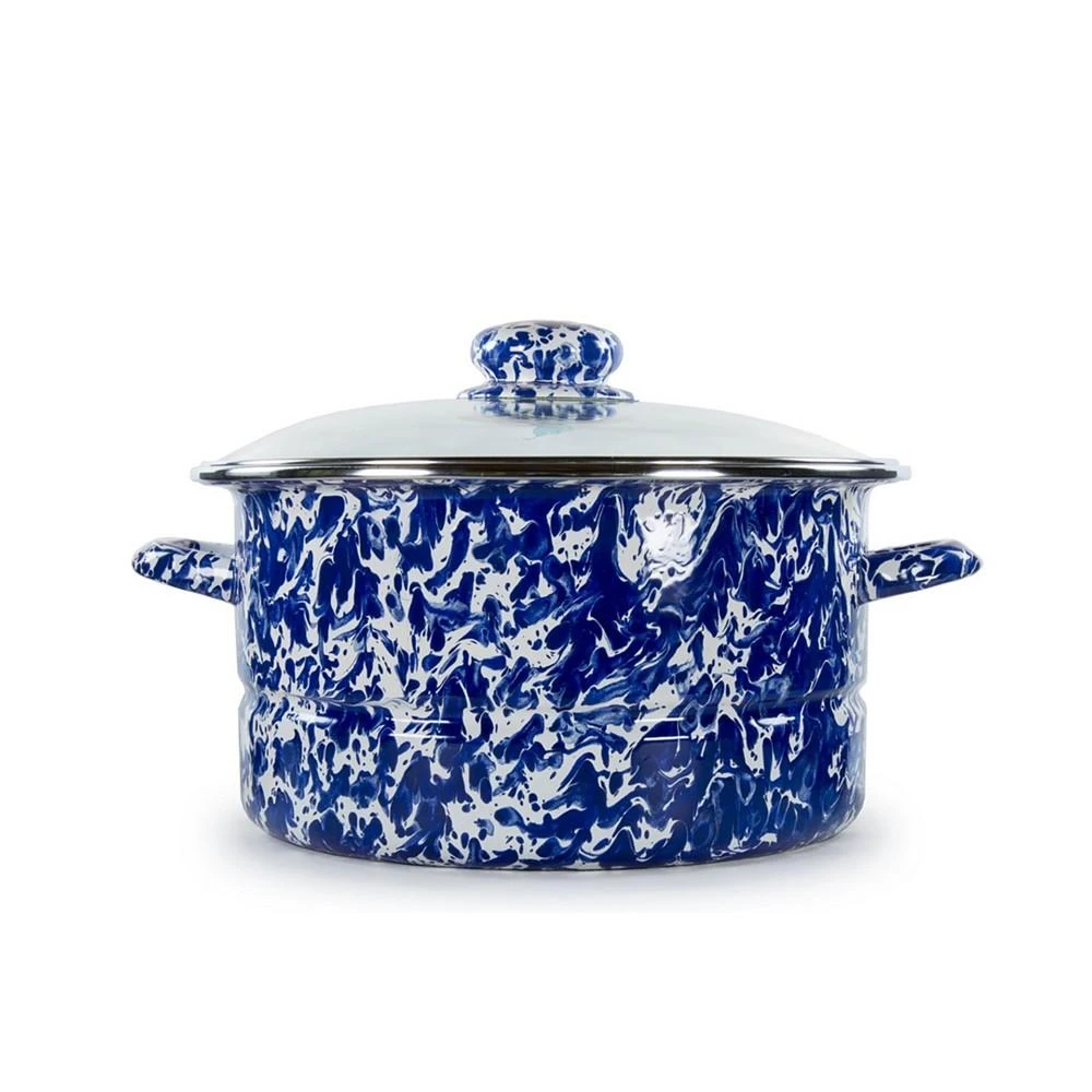 商品Golden Rabbit|Cobalt Swirl Enamelware Collection 6 Quart Stock Pot,价格¥969,第1张图片