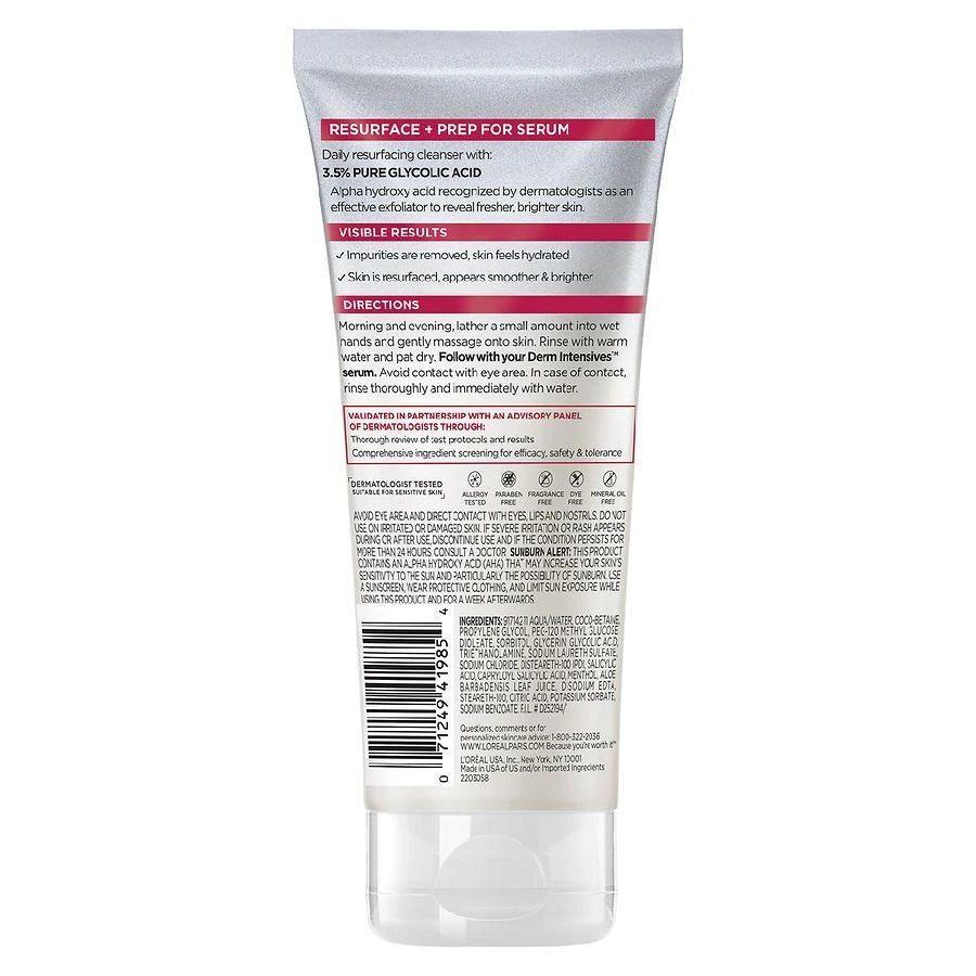 商品L'Oreal Paris|Derm Intensives 3.5% Glycolic Acid Cleanser,价格¥112,第2张图片详细描述