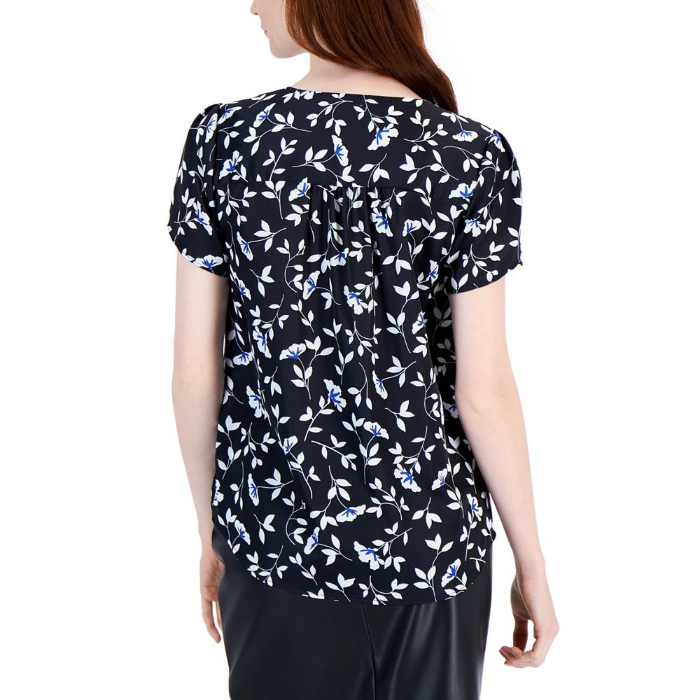 Women's Printed Tulip-Sleeve Blouse商品第2张图片规格展示